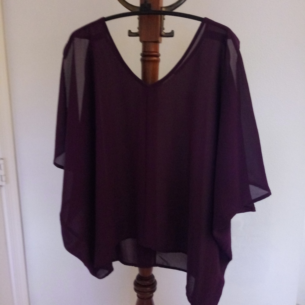 SHEER OPEN SLEEVED BLOUSE